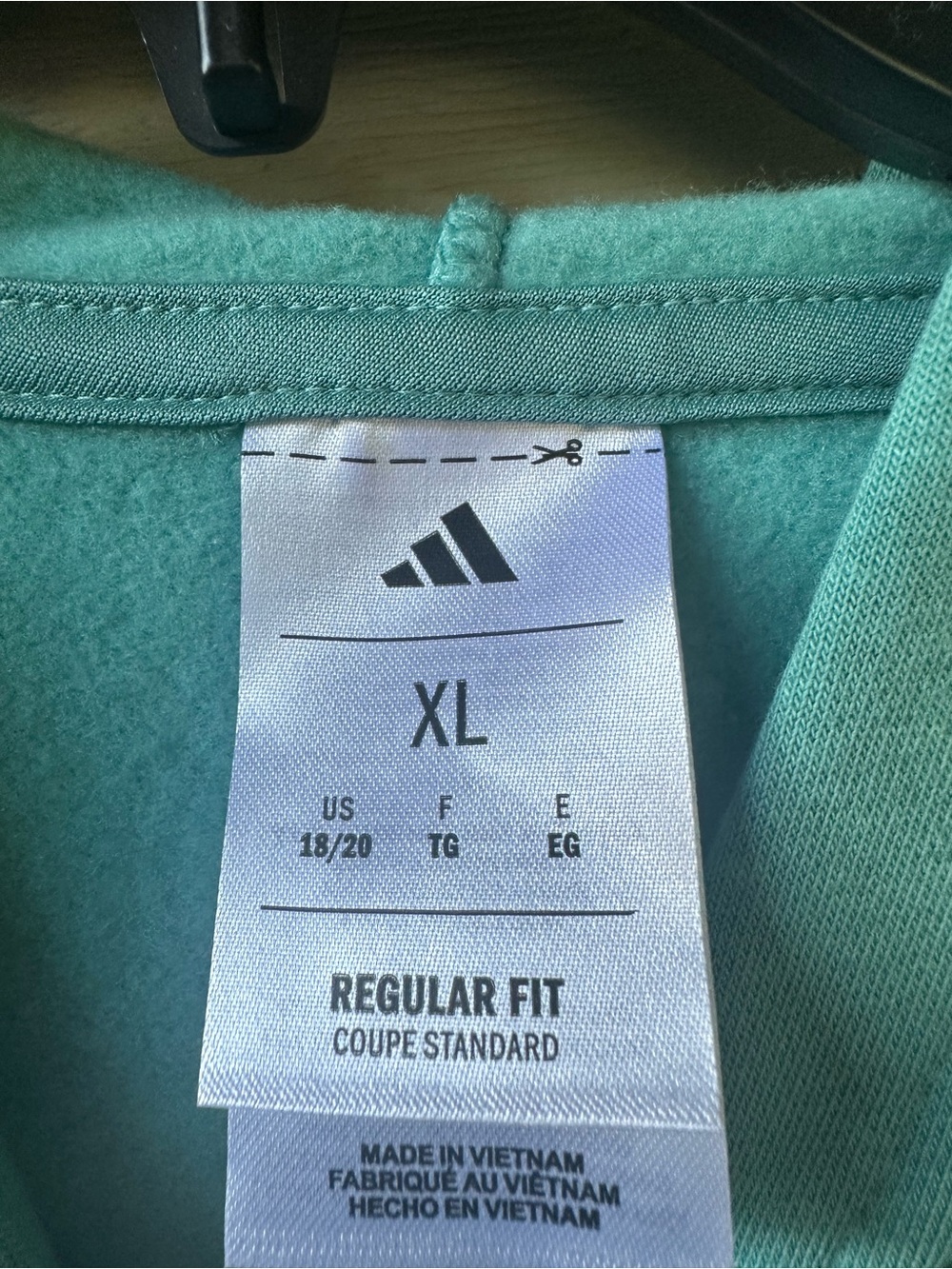 adidas Teal Green Hoodie with White Logo - Picture 4 of 6